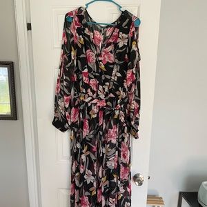 Black flower maxi dress